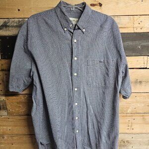 Eddie Bauer Navy Button Down Shirt Men’s Large Tall Short Sleeve Casual